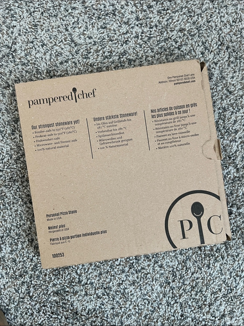 Pampered Chef 9 Inch Personal Pizza Stone Stoneware Light Taupe